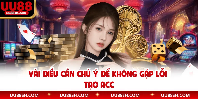 Vài điều cần chú ý để không gặp lỗi tạo acc